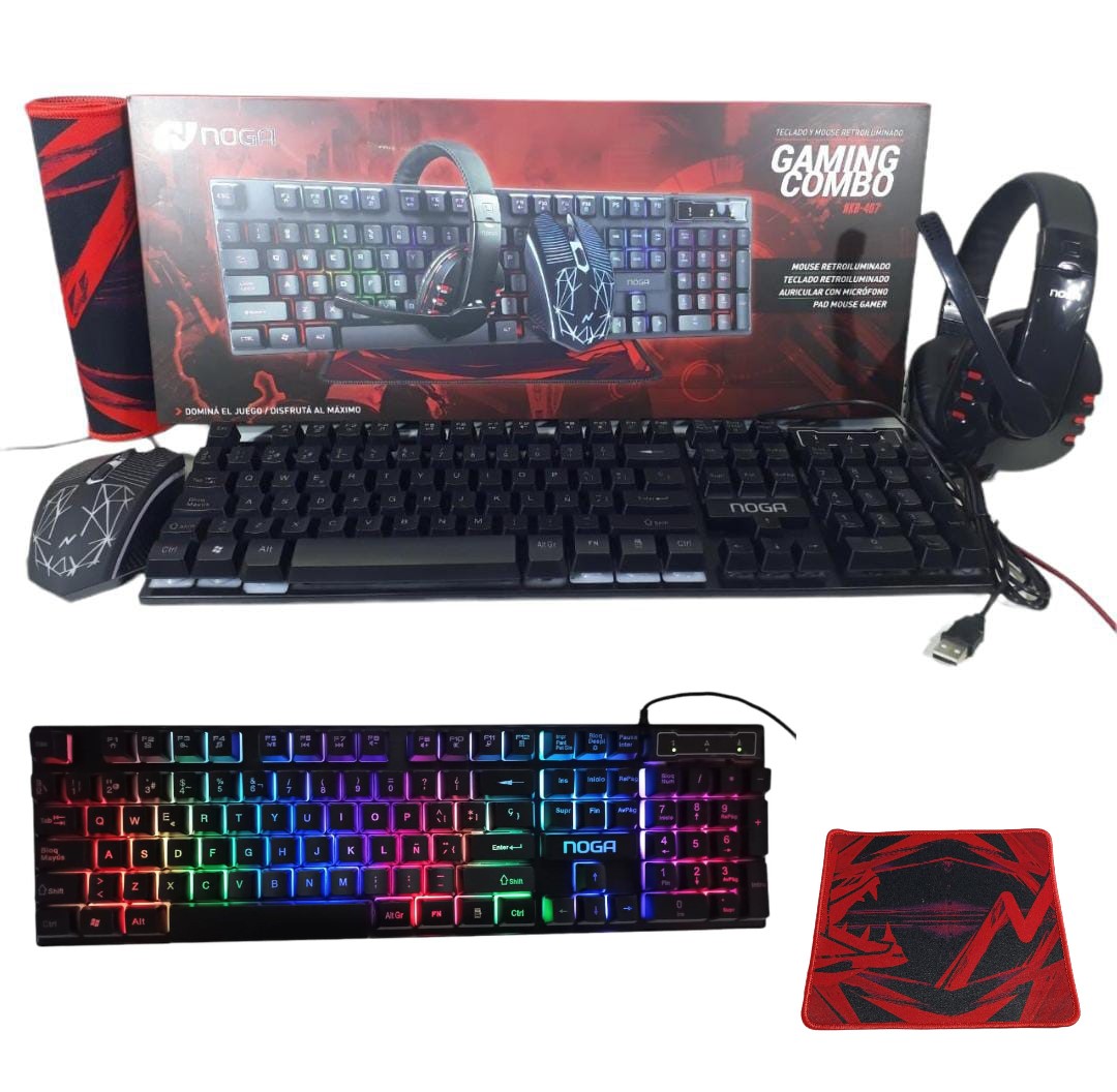 KIT NOGA TECLADO + MOUSE + VINCHA GAMER